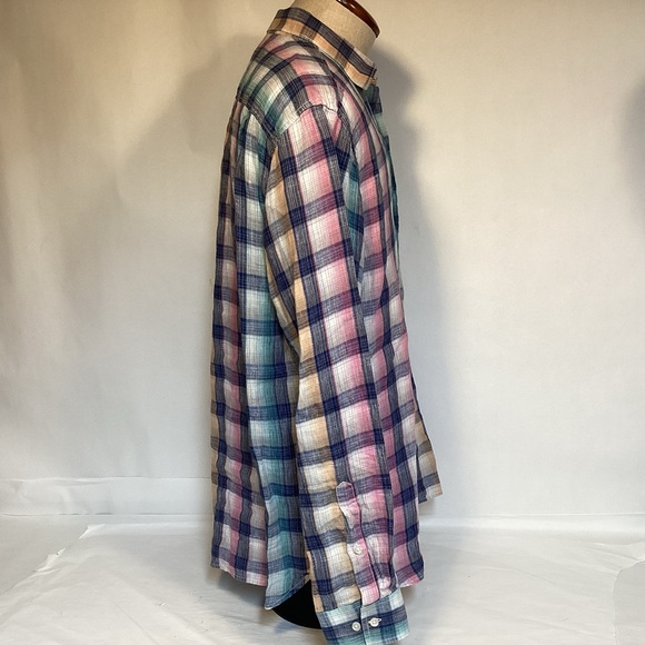 Tommy Bahama Men’s Linen Long Sleeve Button Down Plaid Shirt Size large - Picture 4 of 13